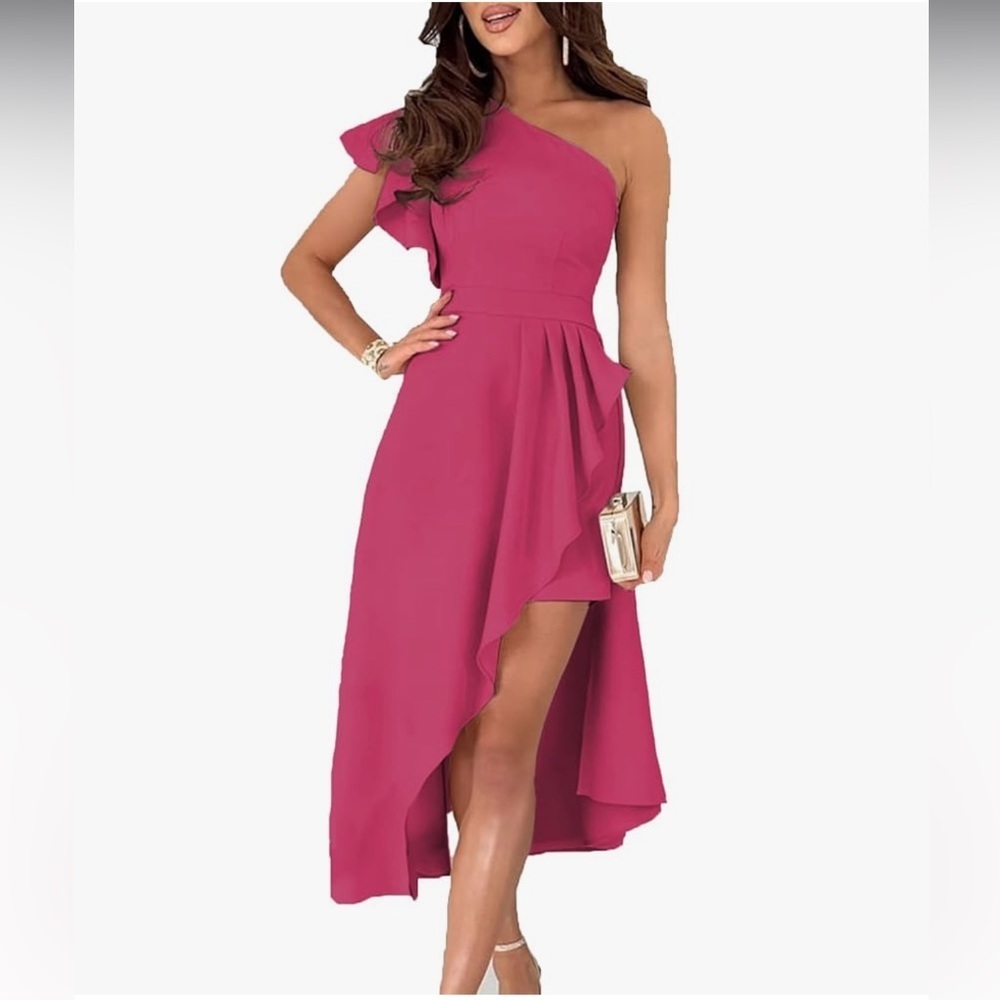 🆕 Dokotoo Womens One Shoulder Ruffle Dress XL